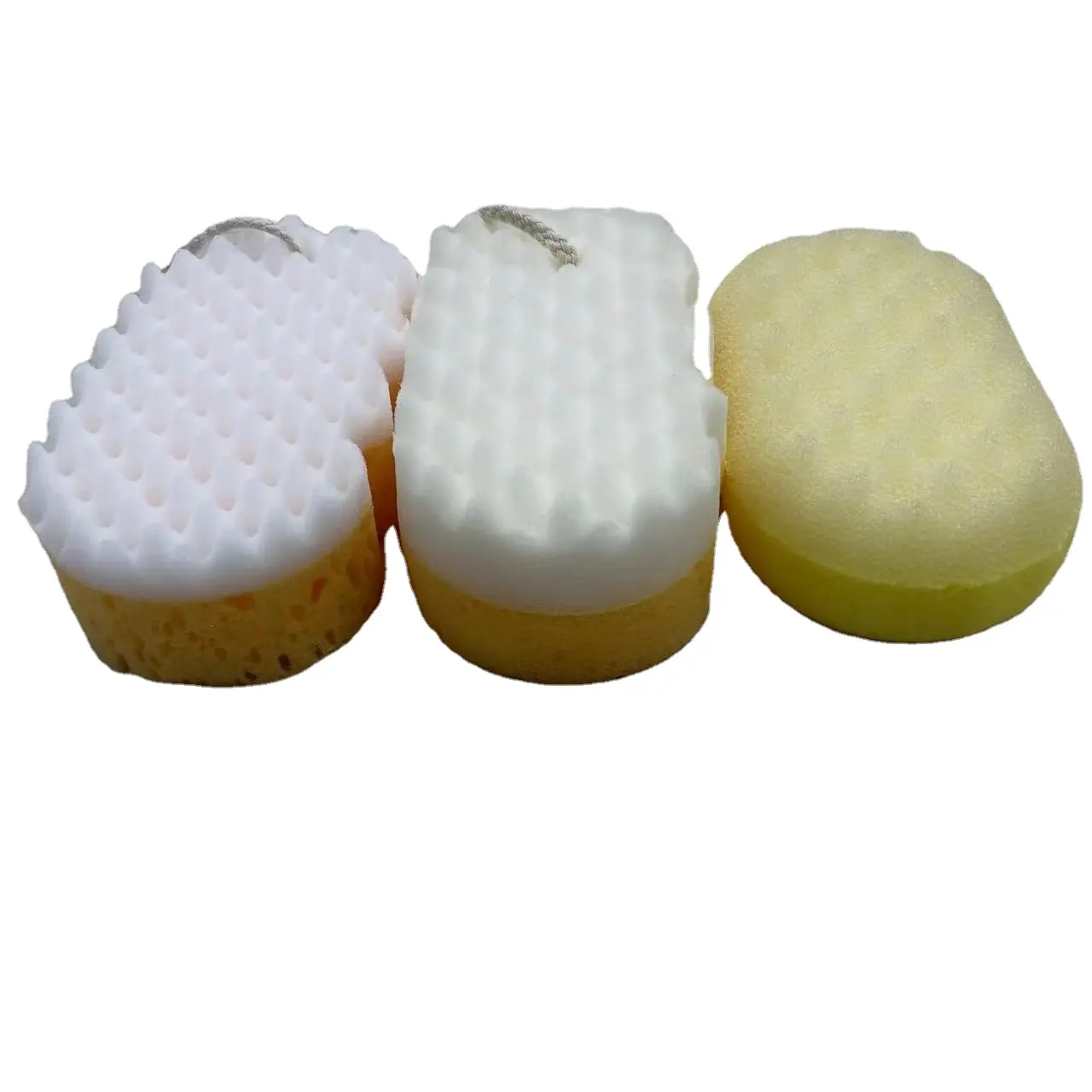 Paquete de 3 esponjas exfoliantes individuales, esponja de mar de tacto Natural, esponja suave para baño, esponja de ducha corporal, depurador de espuma