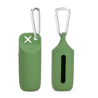 Trendy draagbare geprinte capsule hondenpoepzakdispenser met karabijnhaak voor honden, voor buitenwandelingen, opbergorganizer.