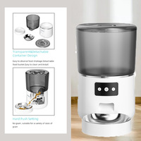 Distributeur automatique intelligent 4L en acier inoxydable pour animaux de compagnie avec contrôle WiFi via application, enregistrement vocal, télécommande et double alimentation pour chats et chiens