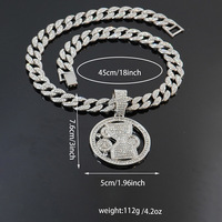 Collier Pendentif Homme Plaqué Or Zircon Cubain Vintage Hip Hop avec Pendentif Engrenage Sablier Entièrement Sertie de Zircons – Bijou Tendance et Cadeau Idéal