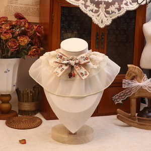 وشاح زخرفي للقطط والكلاب مصنوع من البوليستر بنقشة زهور جميلة، يناسب الكلاب الكبيرة والصغيرة، إكسسوارات صيفية - Product Image 2