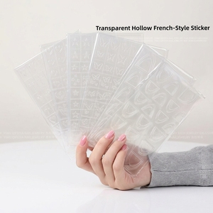 Pegatinas de Uñas Transparentes con Diseño Francés, Material PET, Corte Láser, Nuevas Líneas de Posicionamiento con Efecto de Doble Párpado - Product Image 1