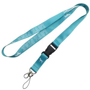Lanyards de poliéster personalizados de alta calidad de 2.5 cm con sublimación térmica, llavero con pompón y correa, lanyards color rosa en grandes cantidades - Product Image 4