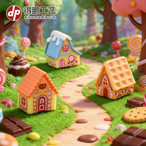 Casa de Dulces Colorida en Miniatura, Adorno de Resina, Decoración de Escritorio con Diseño de Dibujos Animados, Regalo Creativo DIY para Decoración del Hogar - Product Image 3