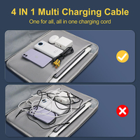 Cable de Carga Rápida PD de 65 W, Tipo C a Tipo C, con Trenzado de Nailon, 4 en 1, Cable de Carga de Datos USB con Conductor de Cobre Puro para Teléfono