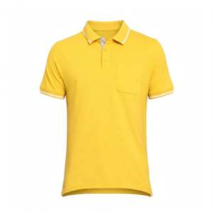 Summer Season Men's <b>Red</b> Short Sleeve <b>Polo</b> <b>Shirt</b> Solid Color Pique Knit Casual Wear With Pocket And Contrast Trim <b>Polo</b> <b>Shirts</b> - Product Image 4