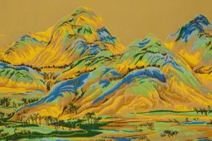 Brocart de soie tissé à la main de qualité supérieure, <span class=keywords><strong>art</strong></span> mural écologique de style chinoiserie, paysage pittoresque, panneau textile artistique Yunjin, montagne et rivière - Product Image 2