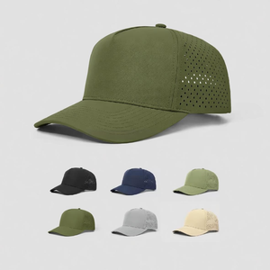 Gorra de Golf Lisa para Hombre, con Visera Curva, 5 Paneles, Perforaciones Cortadas con Láser, Cierre a Presión, Gorra de Béisbol Perforada - Product Image 3