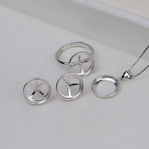 S925 <b>Silver</b> Horse Shell Bead DIY Accessory <b>Set</b> 12mm Pearl Empty Jewelry Holder for Earrings Rings 1762 <b>Necklace</b> Fashion Jewelry - Product Image 2