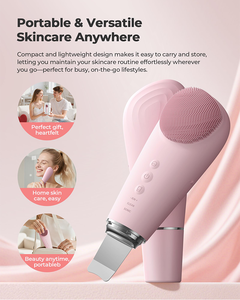 Brosse nettoyante faciale en silicone imperméable, ultrasonique 2-en-1, nettoyeur de pores, nettoyant pour le visage, pour spa et usage domestique - Product Image 4