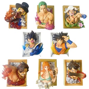 Adorno de Marco de Fotos 3D, Hecho a Mano, Creativo, Adhesivo para Refrigerador de Anime, Figura de <span class=keywords><strong>Luffy</strong></span>, Ace, <span class=keywords><strong>Zoro</strong></span>, <span class=keywords><strong>Sanji</strong></span>, Vegeta, Son Goku - Product Image 5