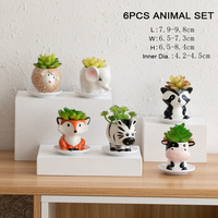 Mignon Mini Petit Hibou Renard Animal Ensemble Succulent Jardinière En Céramique Pot De Fleur Pots De Plantes En Céramique Pots Succulents