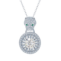 Collier de Moissanite étincelante de 1carat avec tête de léopard au design unique Bijoux fins en argent sterling 925 pour fiançailles de femmes
