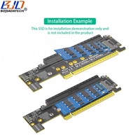 Kartu Ekspansi Adaptor PCI-E 5.0 16X ke Dual NGFF M.2 M-Key untuk SSD NVME M2 2280 22110, Mendukung Bifurkasi PCIe X8x4x4