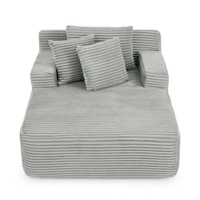 Sofá individual de chaise longue de pana sin estructura, asiento profundo, 180*90*80cm, sillón extragrande y cómodo tipo nube para sala de estar, en stock en EE. UU.