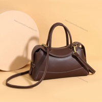 Tas Bantal Retro Boston untuk Wanita, Tas Selempang Kulit PU dengan Tali yang Dapat Disesuaikan