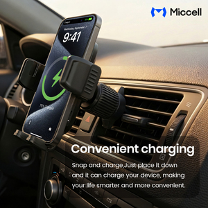Support de téléphone de <span class=keywords><strong>voiture</strong></span> Miccell en gros avec charge rapide sans fil 15W pour grille d'aération de <span class=keywords><strong>voiture</strong></span> et smartphone - Product Image 3