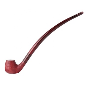 MUXIANG Churchwarden Bent Stem tabacco Pipe in legno di legna bocchino in legno massello con filtri da 9mm - Product Image 1