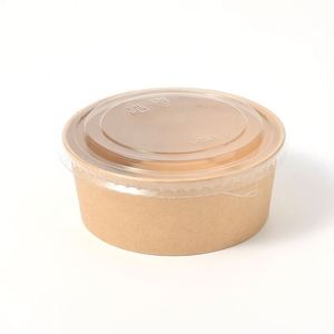 Couvre-bol alimentaire jetable en papier kraft biodégradable, plusieurs tailles 500-1500 ml, pour camping, restauration, salade, riz - Product Image 2