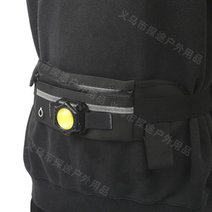 Linterna frontal recargable de nailon para ciclismo con bolsillo con cremallera para correr y montar en bicicleta - Product Image 2