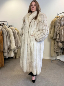 Cappotto <span class=keywords><strong>Lungo</strong></span> di Pelliccia di Volpe Vera di Lusso Personalizzato da <span class=keywords><strong>Donna</strong></span>, <span class=keywords><strong>Trench</strong></span> Invernale Caldo in Colore Naturale - Product Image 3