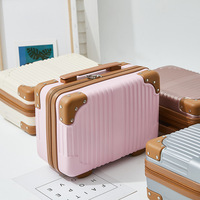 Vente en gros Offre Spéciale 14 pouces unisexe voyage trousse de maquillage mignon Portable valise à main fermeture à glissière ABS logo personnalisé hommes femmes