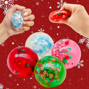 Pelota de Juguete Blanda de Gelatina EVA Multicolor de 6cm para Navidad, de Rebote Lento, Alivio del Estrés, para Niños y Niñas, para Calcetín de Navidad - Product Image 1