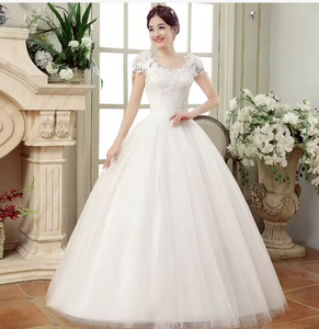 NDC10049 فستان الربيع جديد حجم كبير عقدة الزفاف ضئيلة والكتفين الدهون الدانتيل زهرة الكتف الإناث - Product Image 1