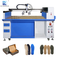 Machine automatique de collage de cartons Rinngo à 2 buses, haute efficacité, pour la pose de colle blanche linéaire en latex sur chaussures
