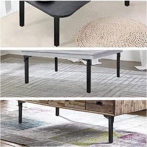 <span class=keywords><strong>Gambe</strong></span> Pieghevoli in Metallo Verniciato a Polvere, Design Moderno Nero, per Divano, Armadio, Cassettiera, Soggiorno, Camera da Letto, Ospedale - Product Image 6