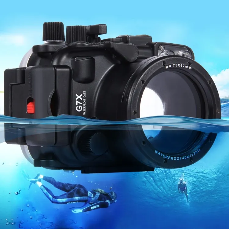 PULUZ 40m Underwater Depth Diving Case Waterproof Camera Housing sports diving hard case for Canon G7 X