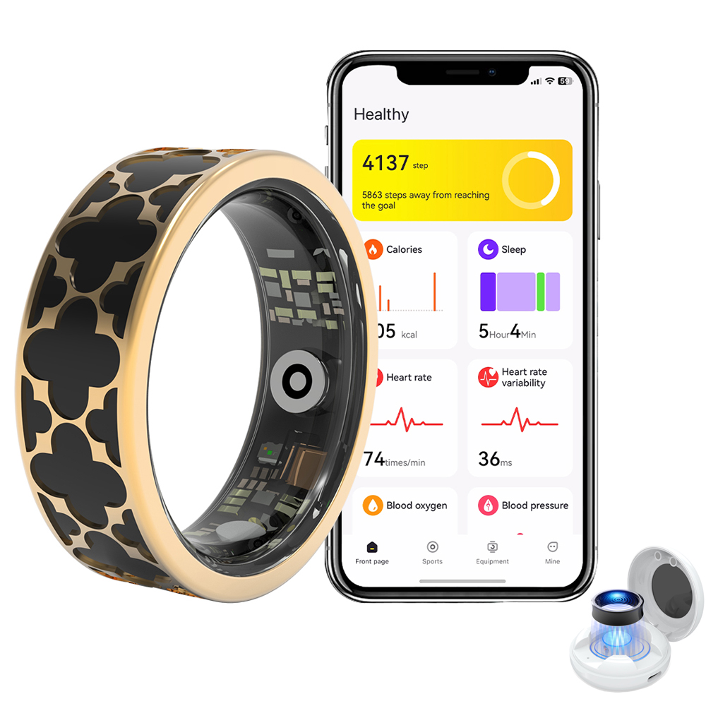 R26 Health Tracker Sleep Monitoring Smart Ring 50M Waterproof Heart Rate Pedometer Fitness Tracker Smart Ring for Men Women