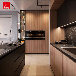 Alland Northern California Corners Cover Panneau de grain de bois foncé <span class=keywords><strong>Porte</strong></span> stratifiée <span class=keywords><strong>Placard</strong></span> Noyer Couleurs Idées Placage Armoire de cuisine - Product Image 4