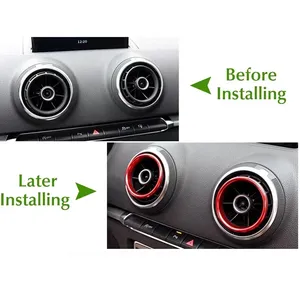 Copertura Anello Interno in Alluminio per Bocchetta Aria Condizionata Centrale Auto per <span class=keywords><strong>Audi</strong></span> A3 8V S3 2014-2019 <span class=keywords><strong>Q2</strong></span> 2017-2019 <span class=keywords><strong>Accessori</strong></span> Interni - Product Image 2