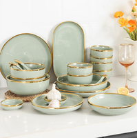 Ensemble de vaisselle et de couverts de luxe nordique en céramique pour la maison, ensemble de bols à soupe, ensemble de bols de haute valeur, livraison directe