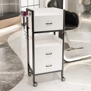 Modern Gold Barber Chair Set Salon Furniture Wood <b>Trolley</b> Hairdressing Fashionable Beauty Shop <b>Tool</b> Cart - Product Image 2