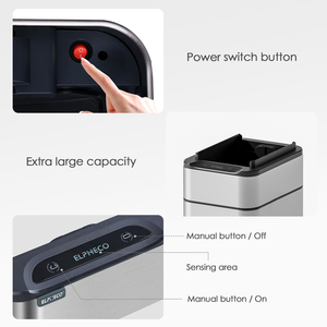 Elpheco 30L Trong Nhà Hộ Gia Đình Thông Minh Hình Chữ Nhật Thùng Rác Có Thể Cánh Mở Thiết Kế Với Thùng Rác Túi Fixer Cho Nhà Bếp & Văn Phòng Sử Dụng - Product Image 4