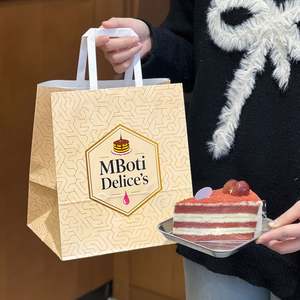 Sacs d'emballage alimentaire biodégradables en papier kraft jetables personnalisés et écologiques pour le pain, les gâteaux et les aliments - Product Image 4