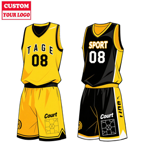 Impresión por sublimación personalizada, ropa deportiva ligera sin mangas, camisetas de uniformes reversibles, uniformes de <span class=keywords><strong>baloncesto</strong></span> negros y amarillos - Product Image 1