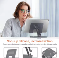 Support portable pour ordinateur portable avec rotation à 360° en alliage d'aluminium, hauteur réglable pour utilisation sur bureau
