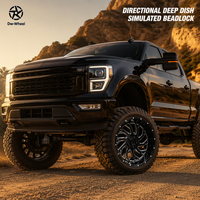Jantes forgées modifiées DW, finition noir brillant, à rayons coupés Morion, 20, 22, 24, 26 pouces, type Adze Inshave, compatibles avec les camions F150 et GMC 2500