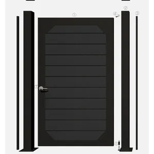 Co extrude Waterproof WPC Garden Fence Door For Outdoor