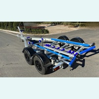 Remorque pour bateau en aluminium de 19 pieds, remorque pour bateau à double essieu avec couchettes en poly pour les bateaux de pêche