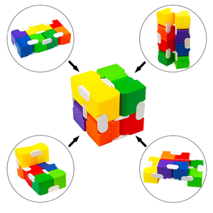 Rainbow Magic Fidget Finger Toy Cubo sin fin Macron Color Magic Puzzle Flip Cube Stress Relief Infinity Cube Fidget Toy - Product Image 3