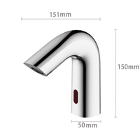 Robinet automatique sans contact à capteur, moderne, chromé, monotrou, avec cartouche céramique, économie d'eau pour salle de bain
