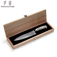 Ensemble de couteaux de cuisine professionnels de qualité supérieure en acier Damas avec manche en bois de cerf, couteau de chef japonais ultra durable de 8 pouces
