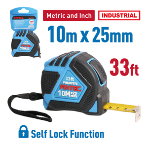 FIXTEC Regla de construcción de herramientas de alta resistencia 3m/5M/7,5 m/10m Tapeline Regla retráctil Cinta métrica de acero con <span class=keywords><strong>dos</strong></span> botones de parada - Product Image 5