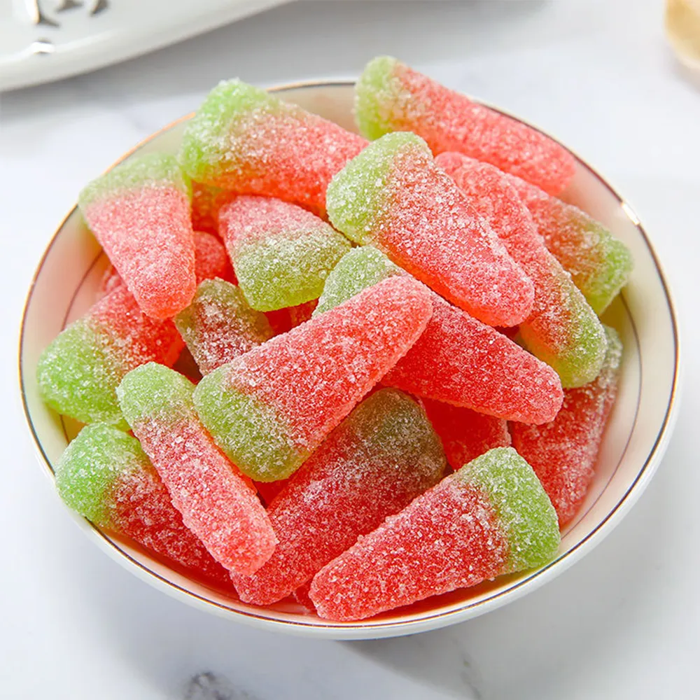 Groothandel Custom Sample Pack Diverse Fruitsmaak Zoetzure Gevriesdroogde Gelei Halal Gummy Candy