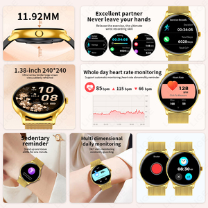 <span class=keywords><strong>Smartwatch</strong></span> BW0904 (2 Cinturini) per Donna e Uomo, Cinturino in Acciaio Inossidabile Dorato, Risposta alle Chiamate, Monitoraggio Frequenza Cardiaca, Ossigeno nel Sangue, <span class=keywords><strong>Smartwatch</strong></span> Sportivo - Product Image 6