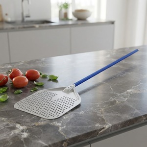 Pala para <span class=keywords><strong>Pizza</strong></span> Rectangular de Aluminio Perforada Azzurra Pro BluePerf, Herramienta Profesional para <span class=keywords><strong>Pizza</strong></span>, Pala de Precisión con Mango Azul - Product Image 1